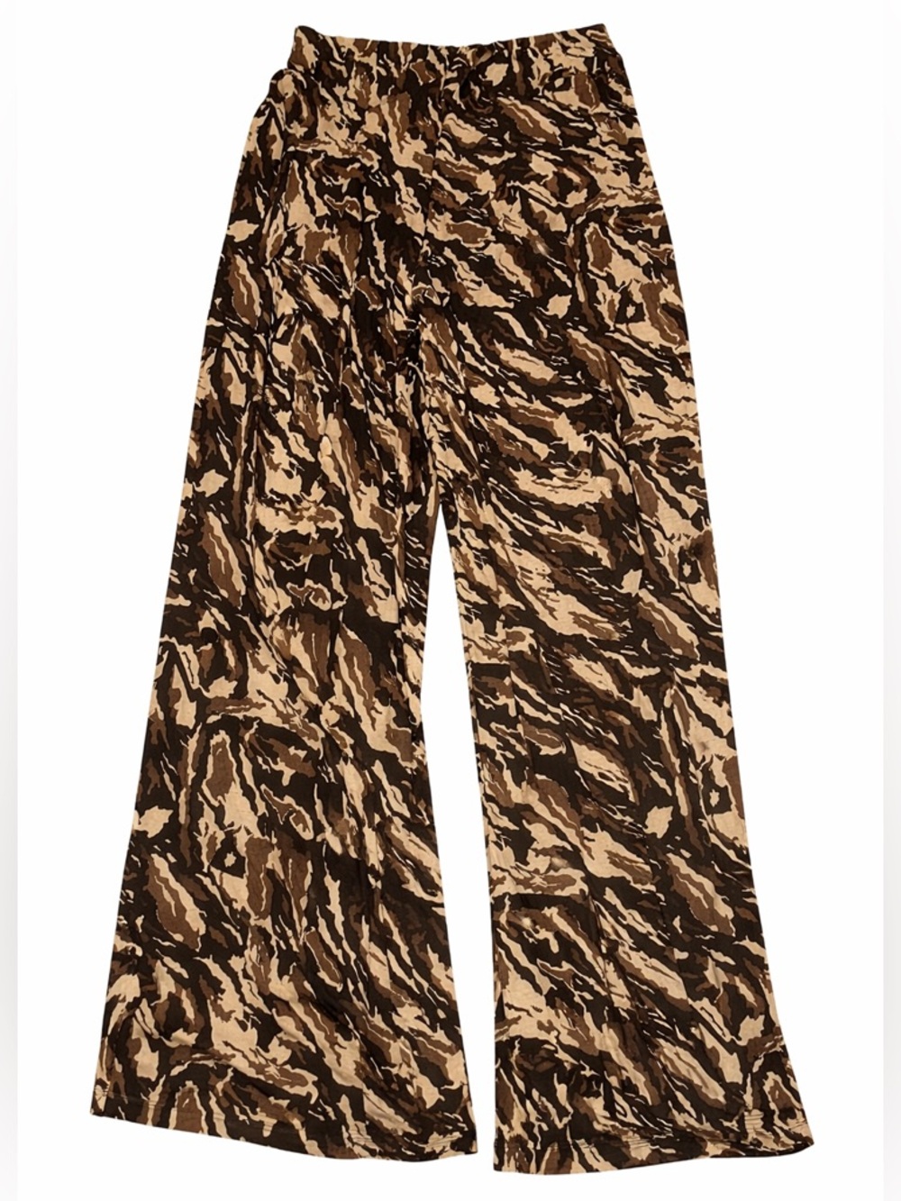 Zara Basic Animal Print Wide Leg Pants Size